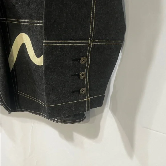 Black Denim Jacket with Embroidered Details - Picture 5 of 6